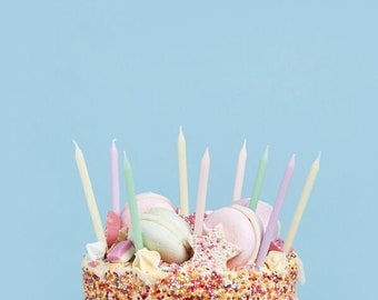 12 Pastel Candles, Birthday Cake Candle, Birthday Party Candles, Baby Shower Cake Candles, Party Candles