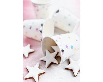 6 Silver Star Unicorn Party Cups, Birthday Party Cups, Kids Party Cups, 6 Pk