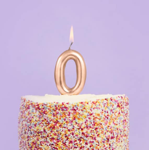 Bougie chiffre 1 rose gold pour gâteau anniversaire REF/BMCOR01