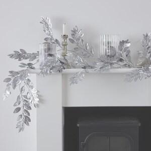 Silver Foliage Garland, Rustic Christmas Garlands, Festive Decorations, Christmas Wreath, Mantelpiece and Fireplace Decorations