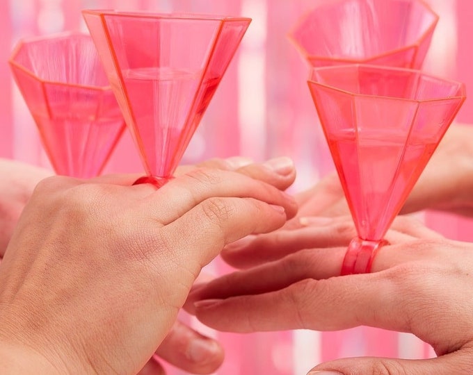 1 Hen Party Shot Glasses Pink Ring Shot Glasses Bride Tribe Etsy UK
