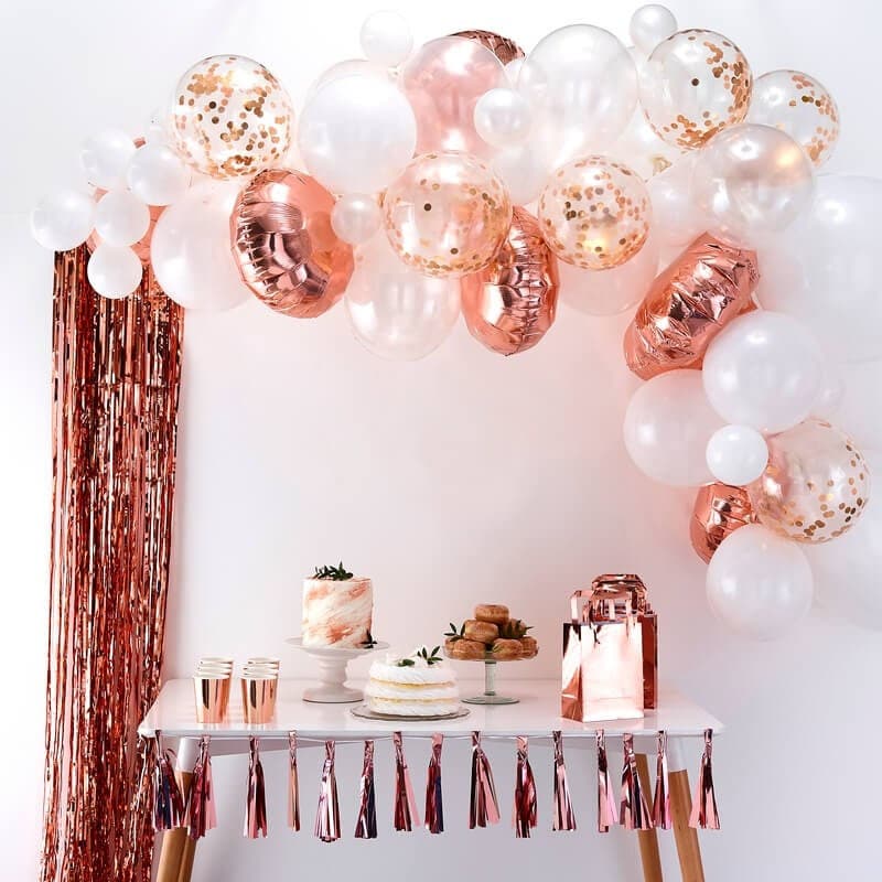 Rose-Gold Pink White Party Decorations Paper-Garland - 52Ft Birthday Baby  Bri