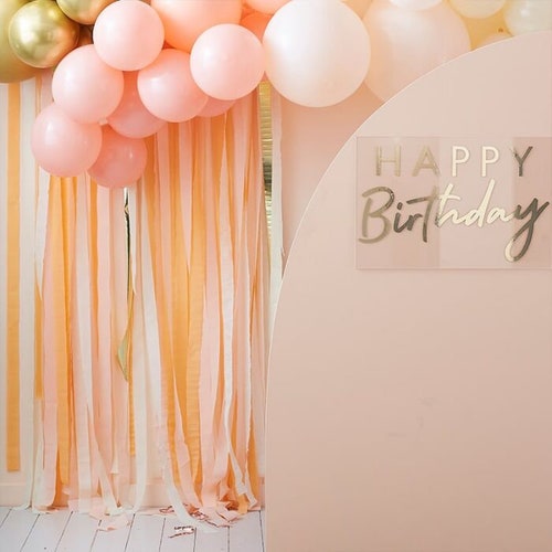 Pink Rose Gold Streamer Backdrop Birthday Garland Kit Etsy