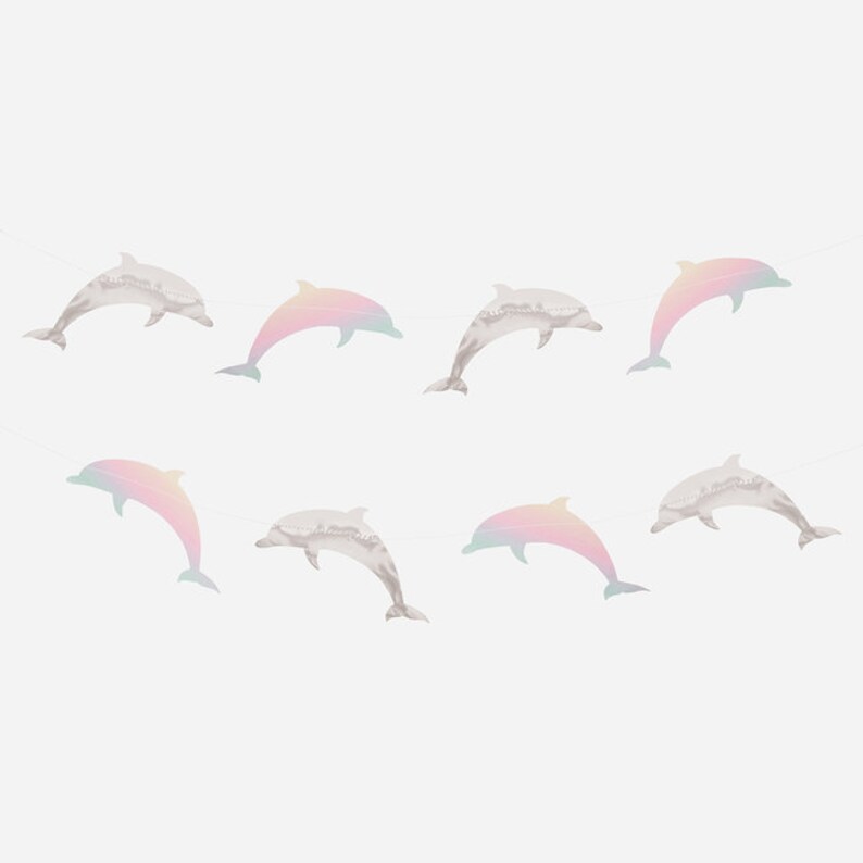 Dolphin Party Bunting Kid/'s Party Children/'s Party 1st Birthday Girls Pastel Rainbow Birthday Party Mermaid Birthday Party Decorations