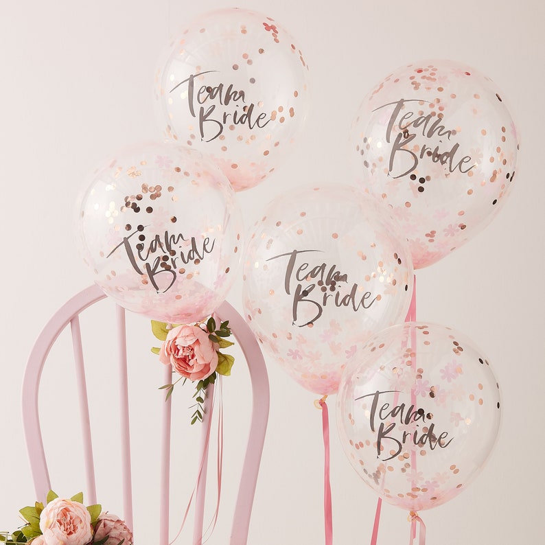 Floral Hen Party Decorations Rose Gold Hen Party Team Bride Etsy UK