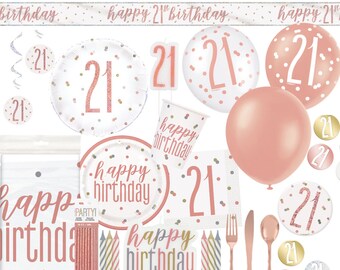 Rose Gold 21st Birthday Decorations, Twenty First Birthday Decorations, Birthday Party Decorations, Rose Gold 21 Birthday Party Decorations