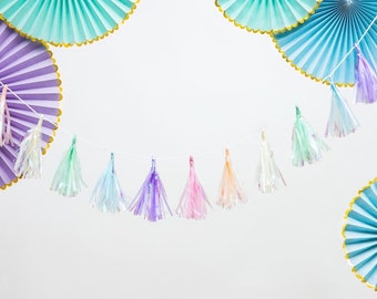 Pastel Tassel Garland, Pink Blue Yellow Lilac Green Hanging Tassel Garland Kit, Baby Shower Decor, Party Decorations, 1st Birthday