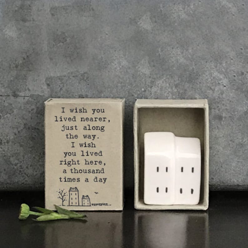 Birthday Gift East of India Matchbox House Friendship Gift Porcelain Matchbox Gift Wedding Keepsake