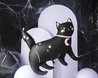 32 Inch Black Cat Foil Balloon, Halloween Balloons, Halloween Decorations, Halloween Party Backdrop, Halloween Foil Balloon, Cat Decor