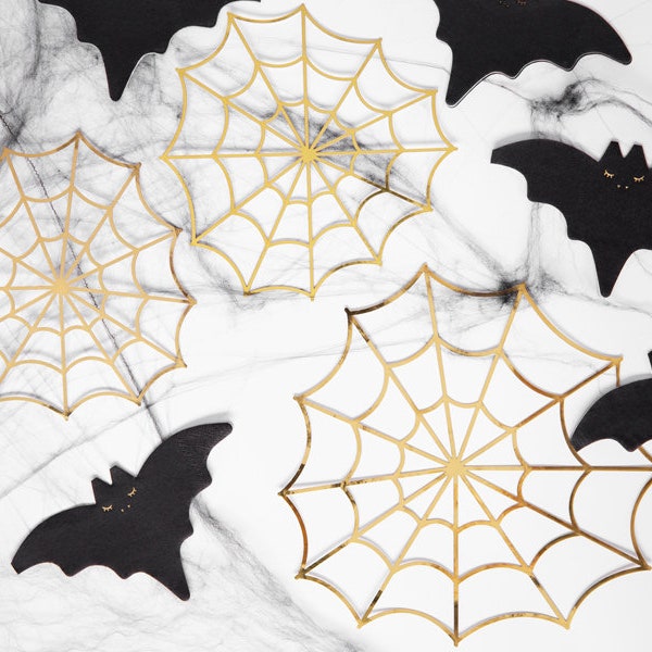 3 Gold Spiderweb Decorations, Halloween Party Backdrop, Halloween Decorations, Spiderweb Backdrop, Halloween Spidersweb, Halloween Backdrop