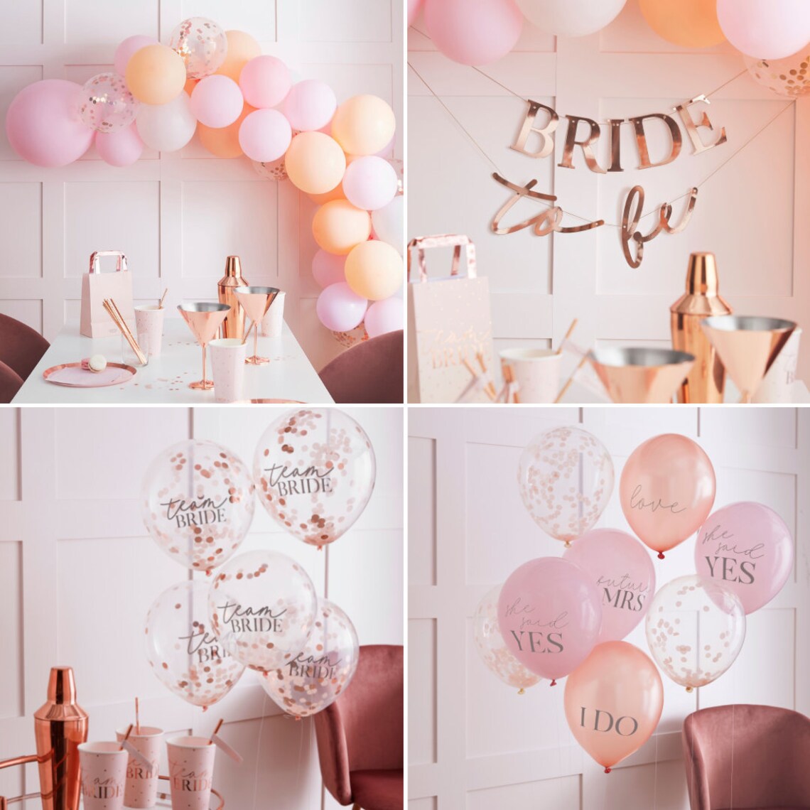 Blush Hen Party Decorations Rose Gold Hen Party Team Bride Etsy