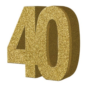 Gold Glitter 40th Birthday Party Table Decoration, Gold 40 Glitter Centrepiece, 40th Birthday Decorations, Party Decorations, 40th Birthday