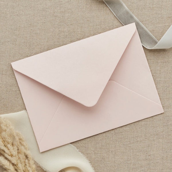 20 Blush Pink Envelopes, C6 Large Blush Envelopes, Wedding Stationery, Rustic Wedding Decorations,