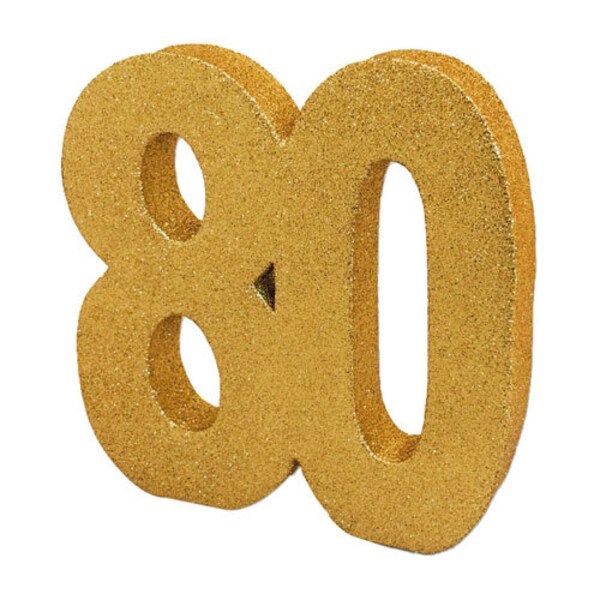 Gold Glitter 80th Birthday Party Table Decoration, Gold 80 Glitter Centrepiece, 80th Birthday Decorations, Party Decorations, 80th Birthday