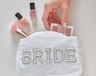 Pearl Bride Makeup Bag, Hen Party Weekend Bags, Team Bride Gifts, Bridal Shower Make Up Bag, Hen Party Favours, Hen Party Make Up Bags