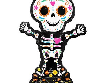 52" Skeleton Halloween Party Balloon, Day of the Dead Skeleton Balloon, Halloween Skeleton Decorations Foil Balloon