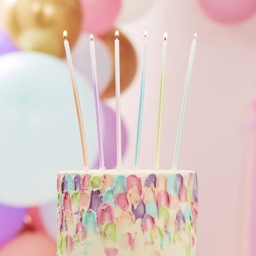 12 Pastel Ombre Tall Candles Birthday Cake Candles Birthday Etsy