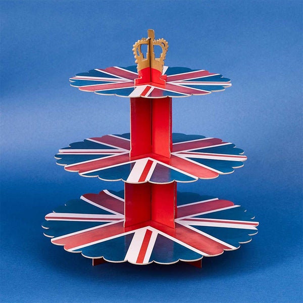 Union Jack 3 Tier Cake Stand, Coronation Party Decorations, Union Jack Food Stand, Party Decorations