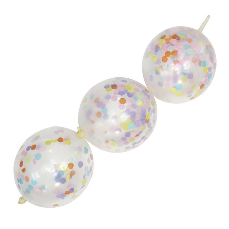 Neutral Baby Shower Birthday Party Balloons Tea Party Wedding Decor Hen Party Balloon Garlands 24 Rainbow Confetti Linking Balloons