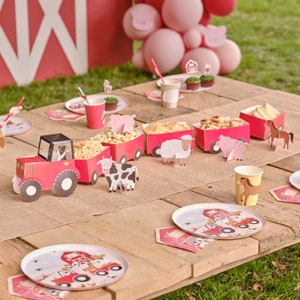 Farm Animals Tractor Party Food Stand, Birthday Party Table Decorations, Kids Birthday Party Buffet Decorations