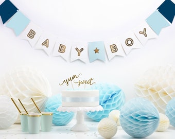 Baby Boy Baby Shower Bunting, Gender Reveal Bunting, Baby Shower Banner, Baby Shower Decorations, Party Decorations, Neutral Baby Shower