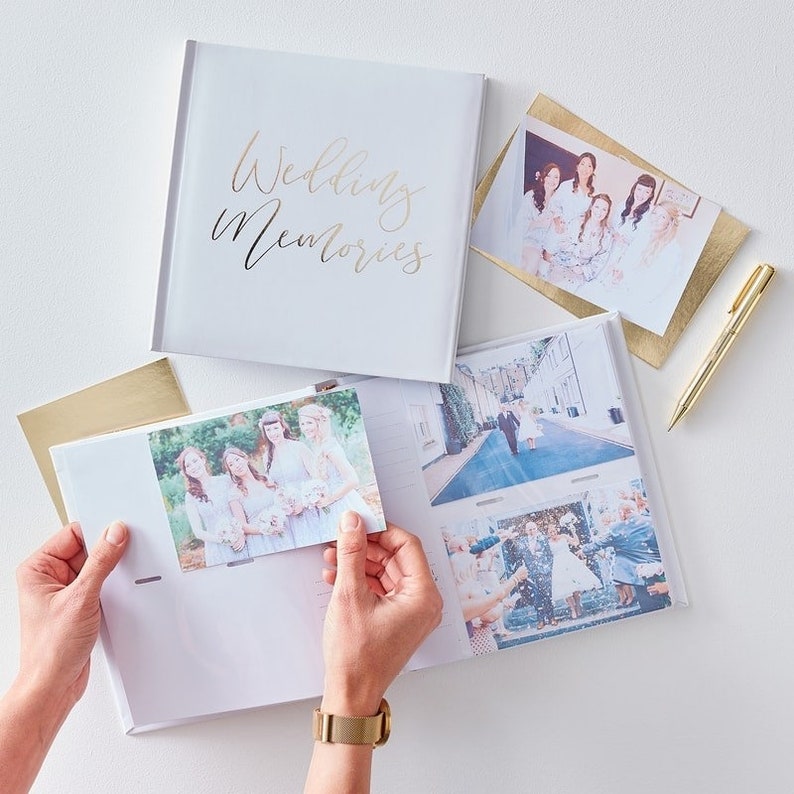 Gold Wedding Photo Album Book Gold Memories Photo Album Etsy