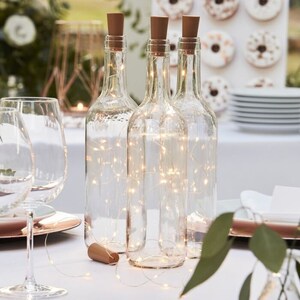 Rose Gold Bottle String Lights, Rustic Rose Gold Wedding Decorations, Wedding Decorations, Table Decorations, Party Decorations, Rose Gold image 1