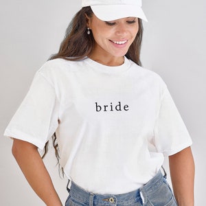 White Embroidered Bride Tshirt, Hen Party Weekend Tee Shirt, Honeymoon Bride Gifts, Hen Party Outfit, Bride to Be Gifts