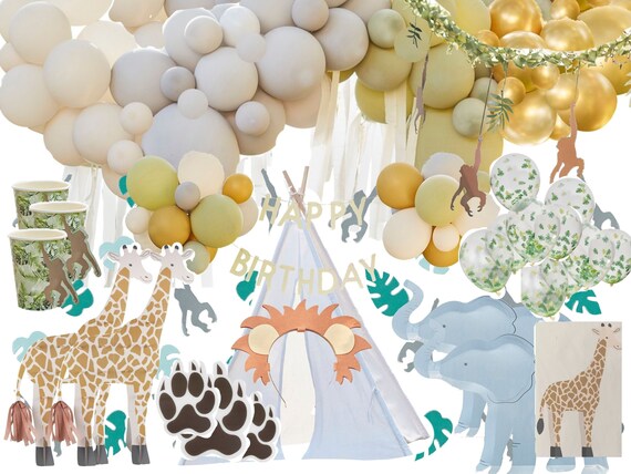 Jungle Party Pack - Décoration Anniversaire Enfant - Thema: Animaux -  Décoration