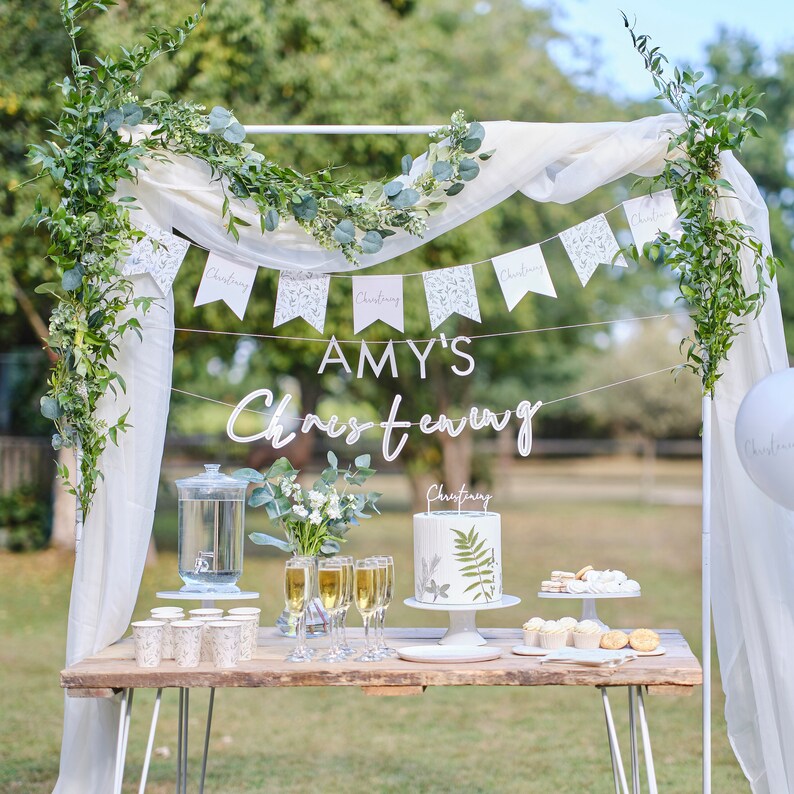 Custom Christening Bunting Baby Christening Party Etsy