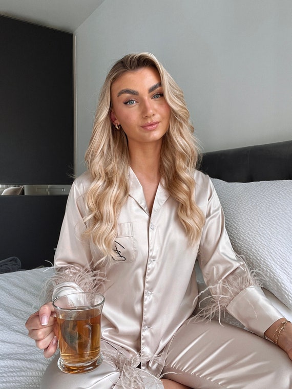 Buy Personalised Champagne Feather Pyjamas Birthday Gift Pajamas