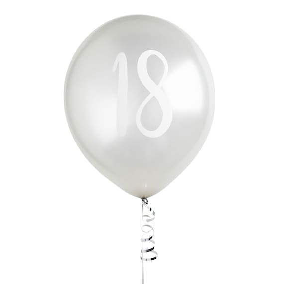 5 globos de plata del 18 cumpleaños, globos del decimoctavo cumpleaños,  globos de fiesta de cumpleaños, decoraciones de fiesta de cumpleaños,  decoración de cumpleaños de plata -  México