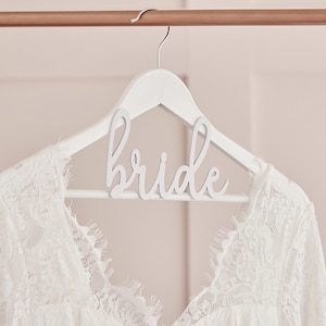 White Wooden Bride Hanger, Wedding Decorations, Bride to Be Gifts, Wedding Dress Hangers