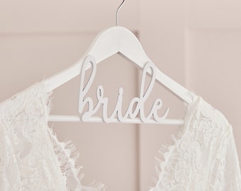 White Wooden Bride Hanger, Wedding Decorations, Bride to Be Gifts, Wedding Dress Hangers