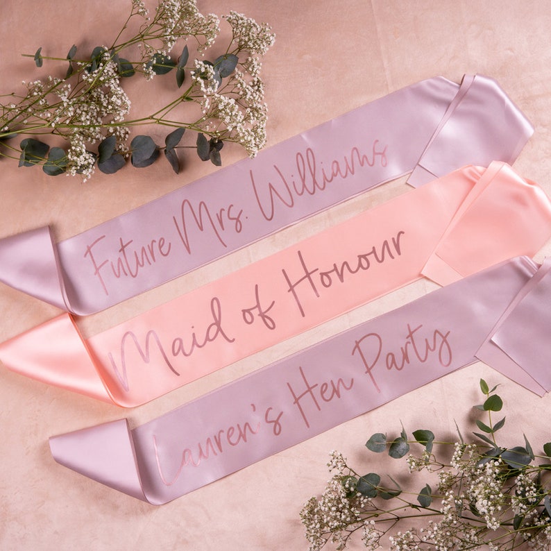 Custom Future Mrs Sash, Hen Party Sash, Bachelorette Party Sashes, Bachelorette Party, Bridal Shower, Team Bride image 9