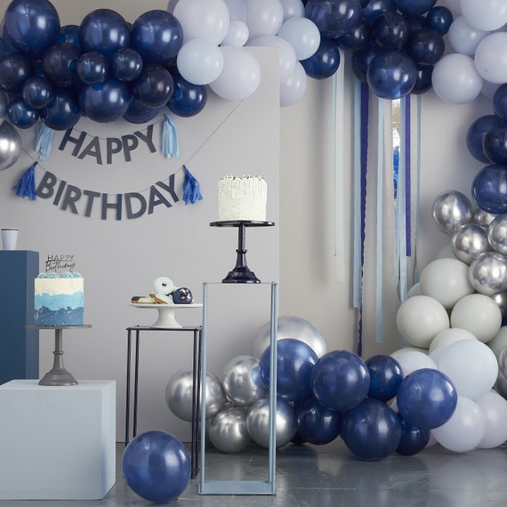 Blue biodegradable latex balloons - 40th birthday