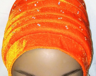 Foamed Cap With Stones (Orange)