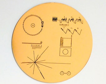 NASA Voyager Golden Record sticker. Laser engraved. Great for decorating your laptop, notebook, or car bumper