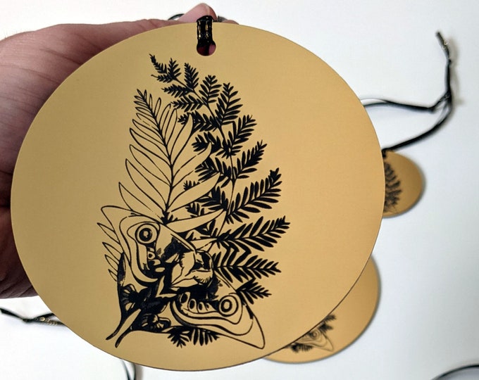 The Last of Us Ellie's tattoo Christmas tree ornament, metallic silver or gold. Laser engraved. TLOU TLOU2