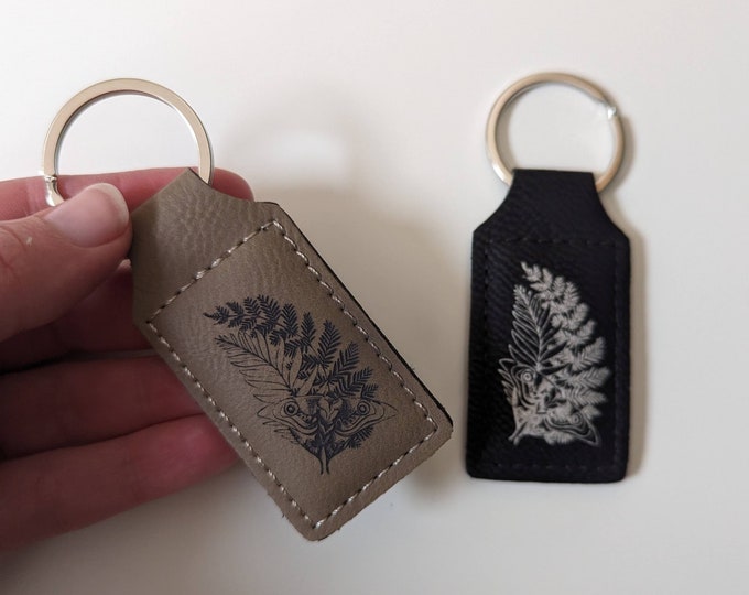 TLOU Ellie's Tattoo keychain, laser engraved on black or grey leatherette. The Last of Us Keyring