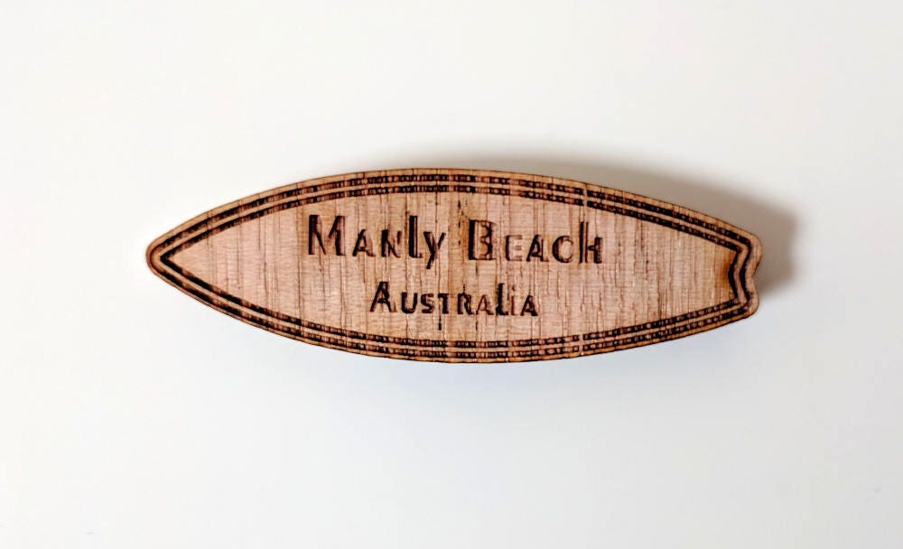 Manly Beach Solid Wood Fridge Laser Engraved and Laser Etsy