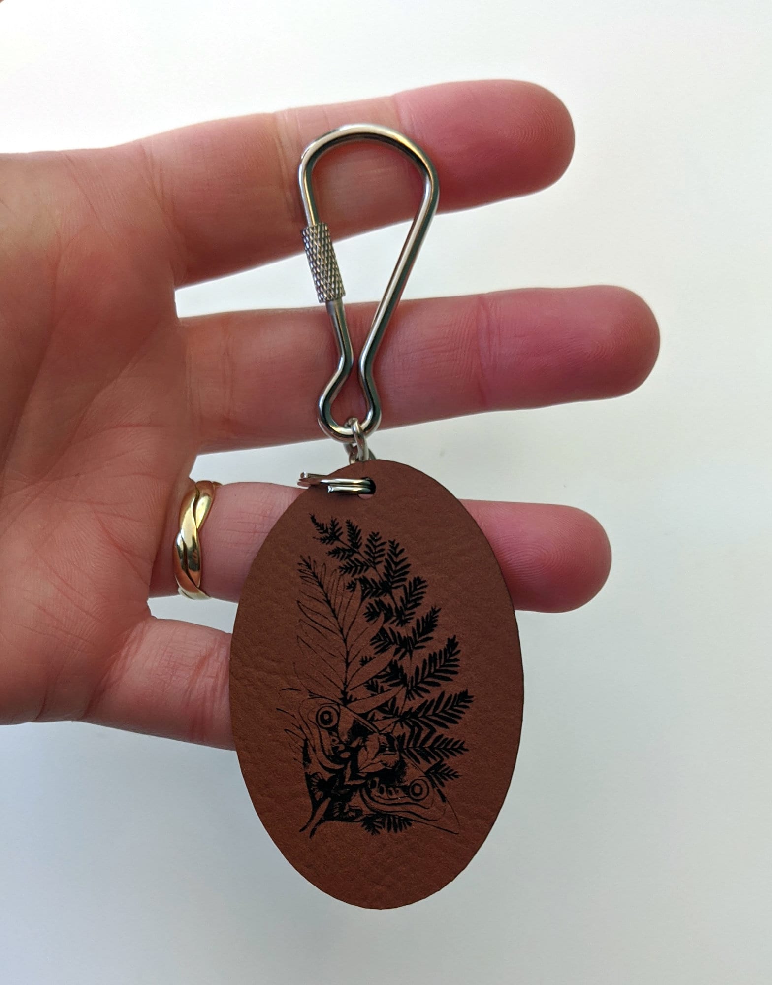 TLOU Ellie's Tattoo keychain, laser engraved on brown or grey