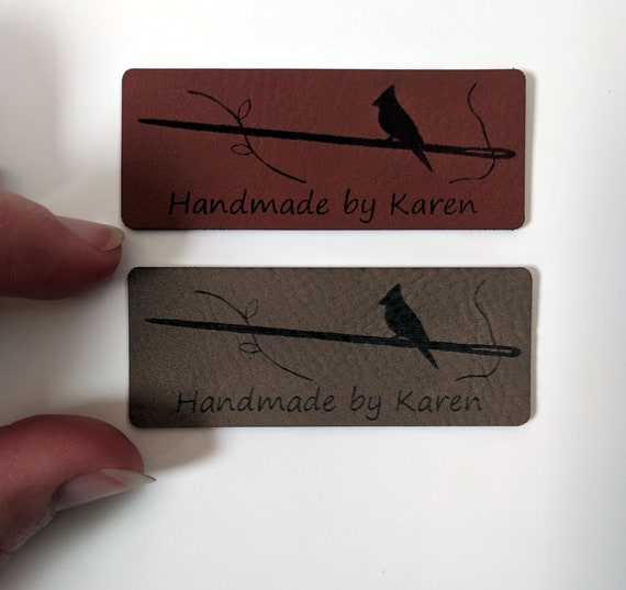 Custom Clothes Tags Laser Cut From Soft Leatherette vegan Leather