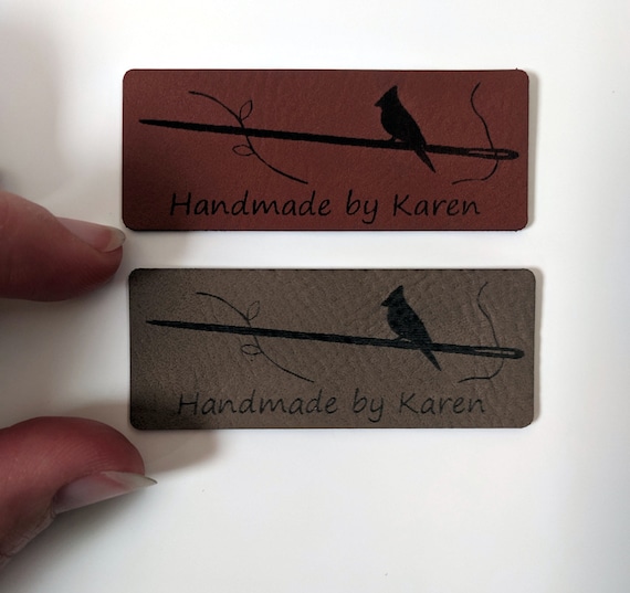 Custom Clothes Tags Laser Cut From Soft Leatherette vegan Leather