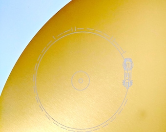 Clearance sale! Slightly scratched, Full size metal replica of NASA Voyager Golden Record cover, laser engraved on aluminium