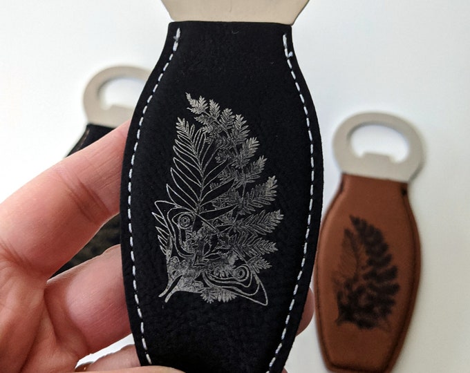 TLOU Ellie's Tattoo bottle opener. Laser engraved on leatherette. Magnetic