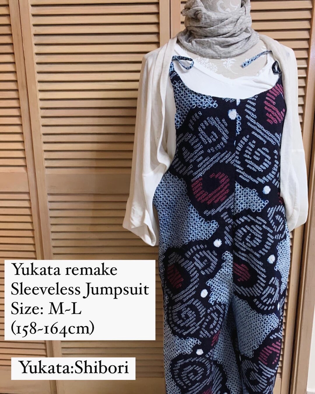 Sleeveless Jumpsuit Yukata Remake Overall Shibori Yukata Etsy