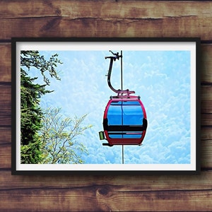Summer Gondola Digital Art Print Wall Art Rustic Decor Cabin Decor 5x7 8x10 11x14