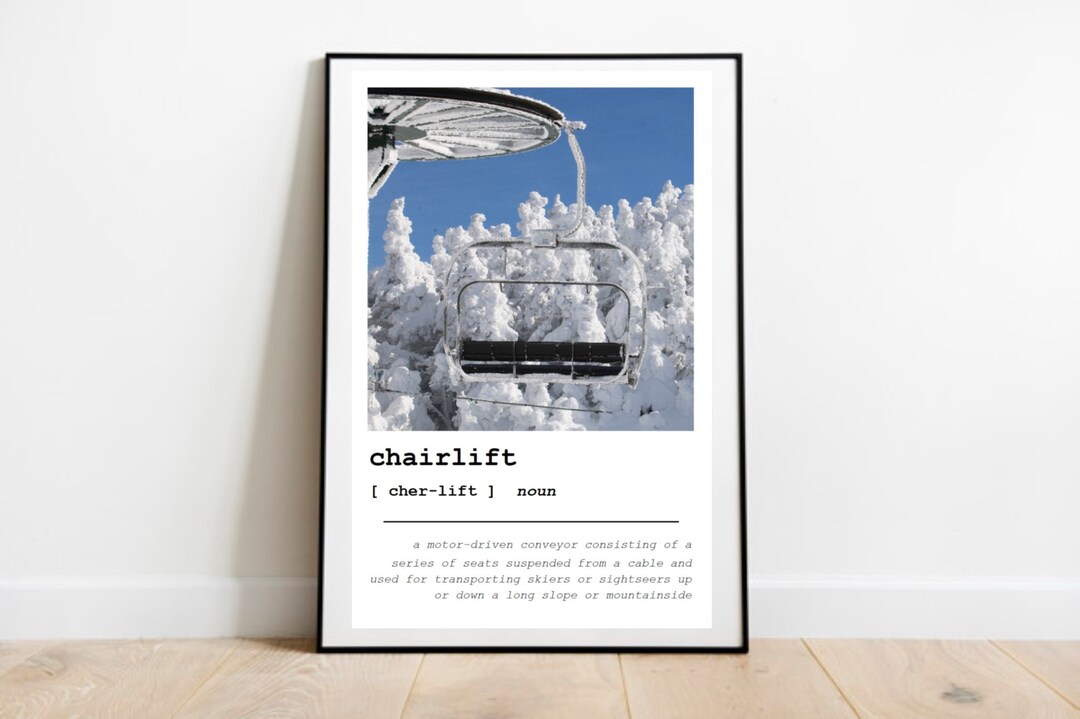 Ski Snowboard Chairlift Definition 11x17 Poster Etsy