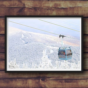 Killington, Vermont Ski Gondola Digital Art Print Wall Art Unframed Print Ski Decor Snowboard Decor